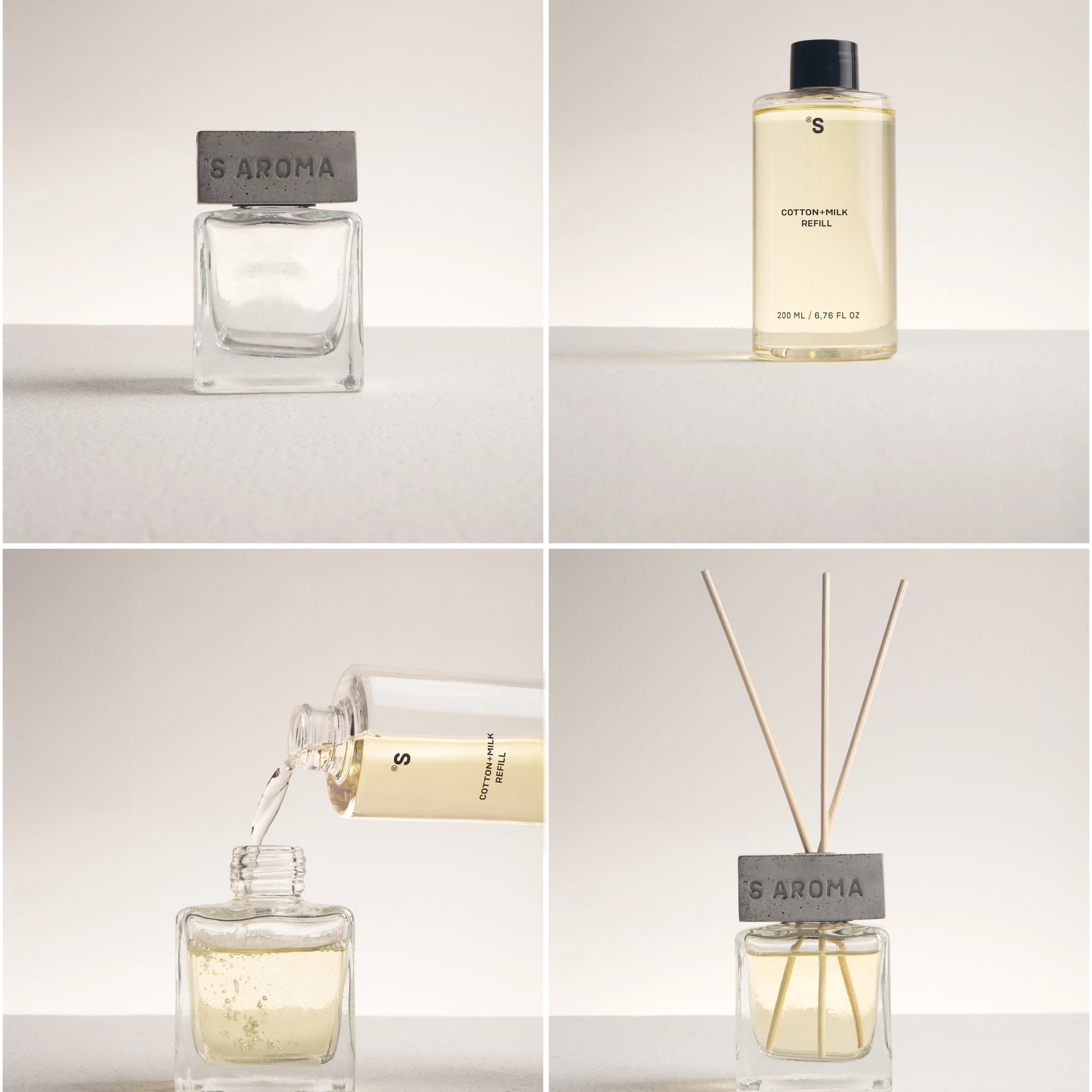 Sister's Aroma, Refil Parfum de Casă, Bumbac și Lapte, 200ml