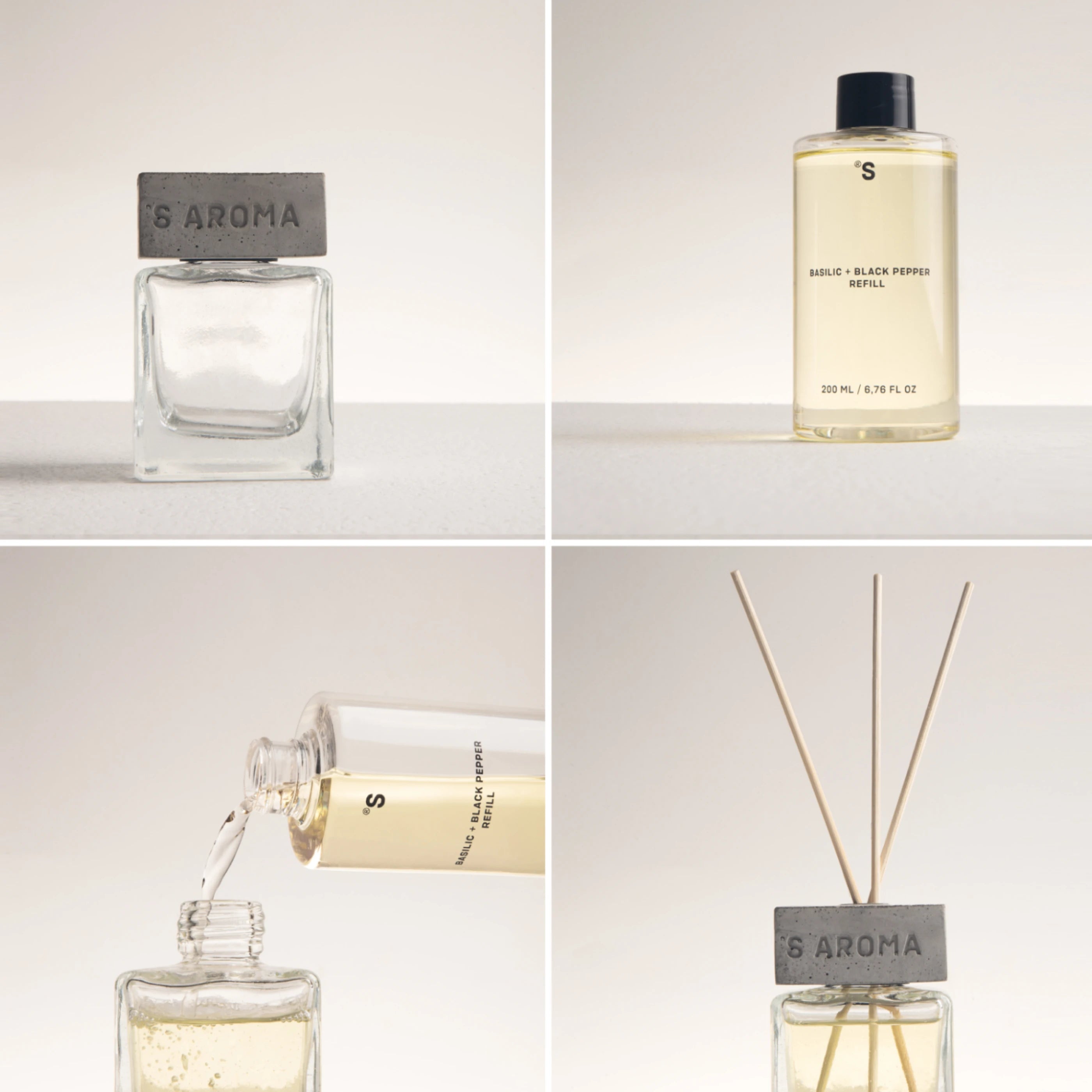 Sister's Aroma, Refil Parfum de Casă, Busuioc și Piper Negru, 200ML