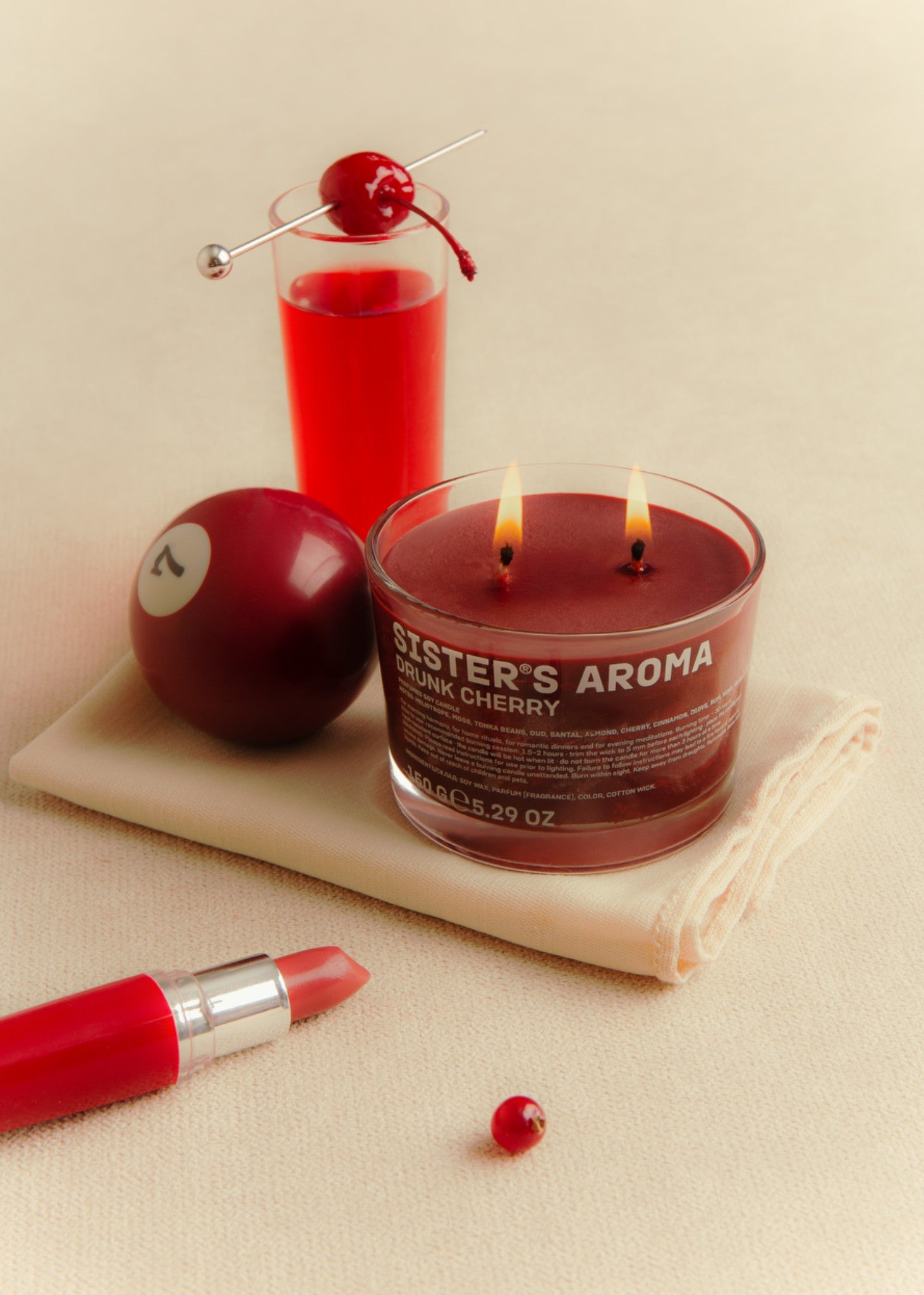 Sister's Aroma, Lumânare, Drunk Cherry, 150g