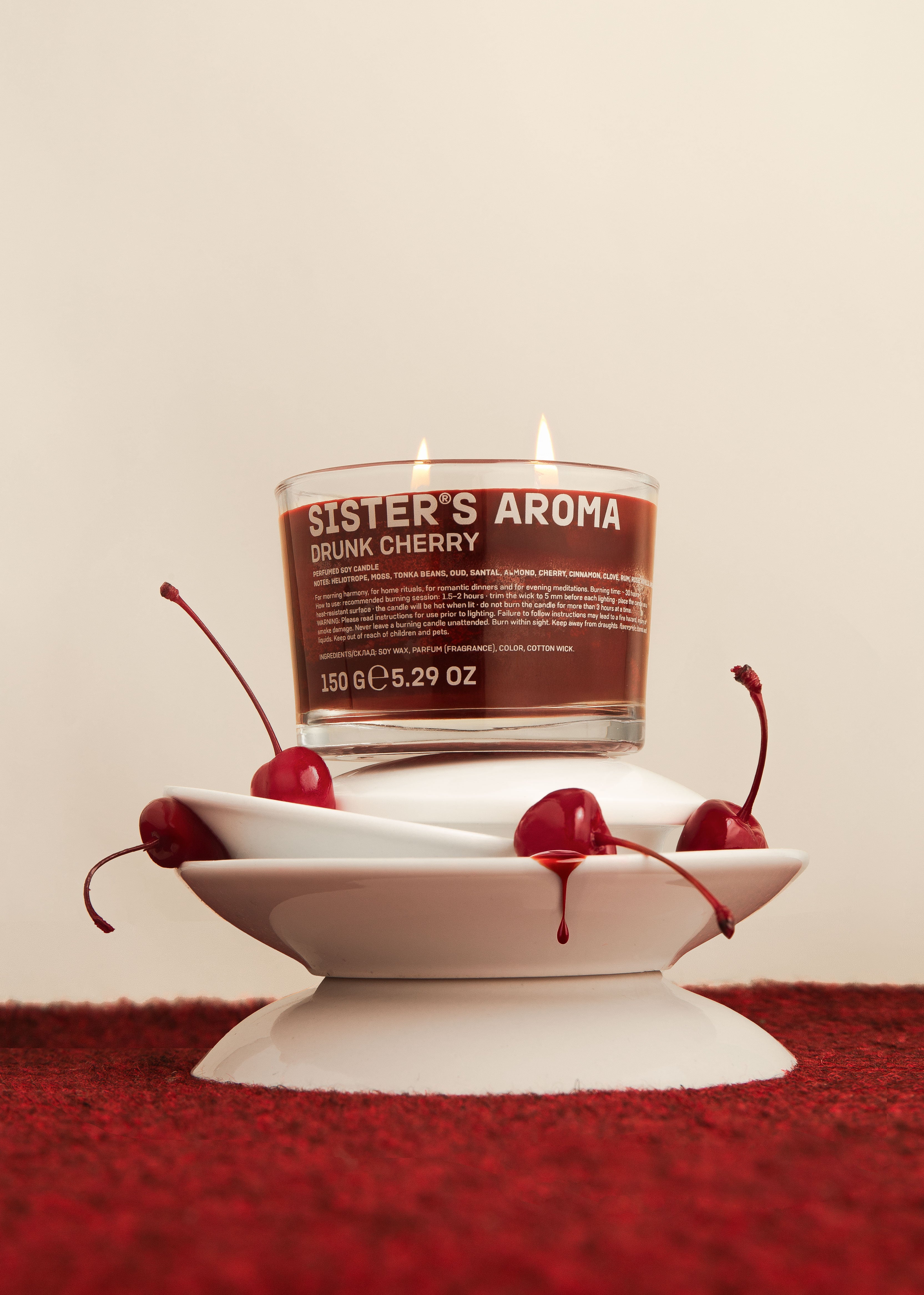 Sister's Aroma, Lumânare, Drunk Cherry, 150g